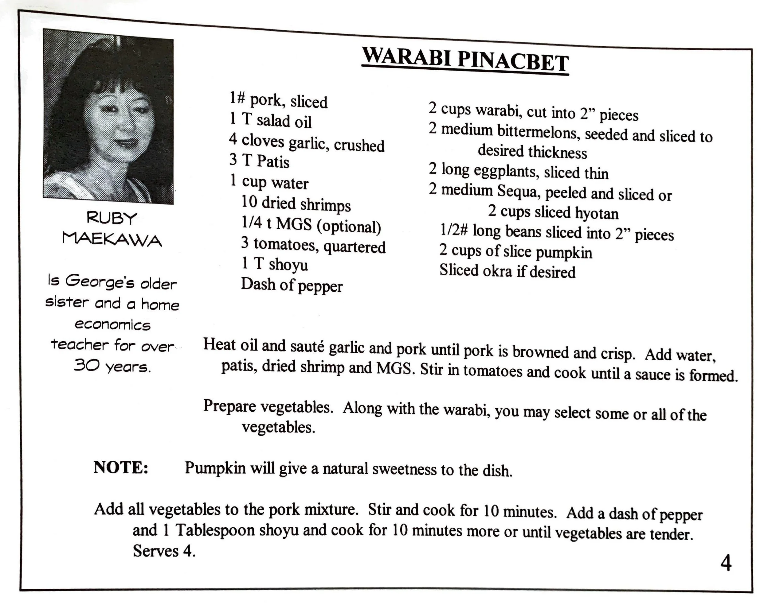 Warabi Pinacbet