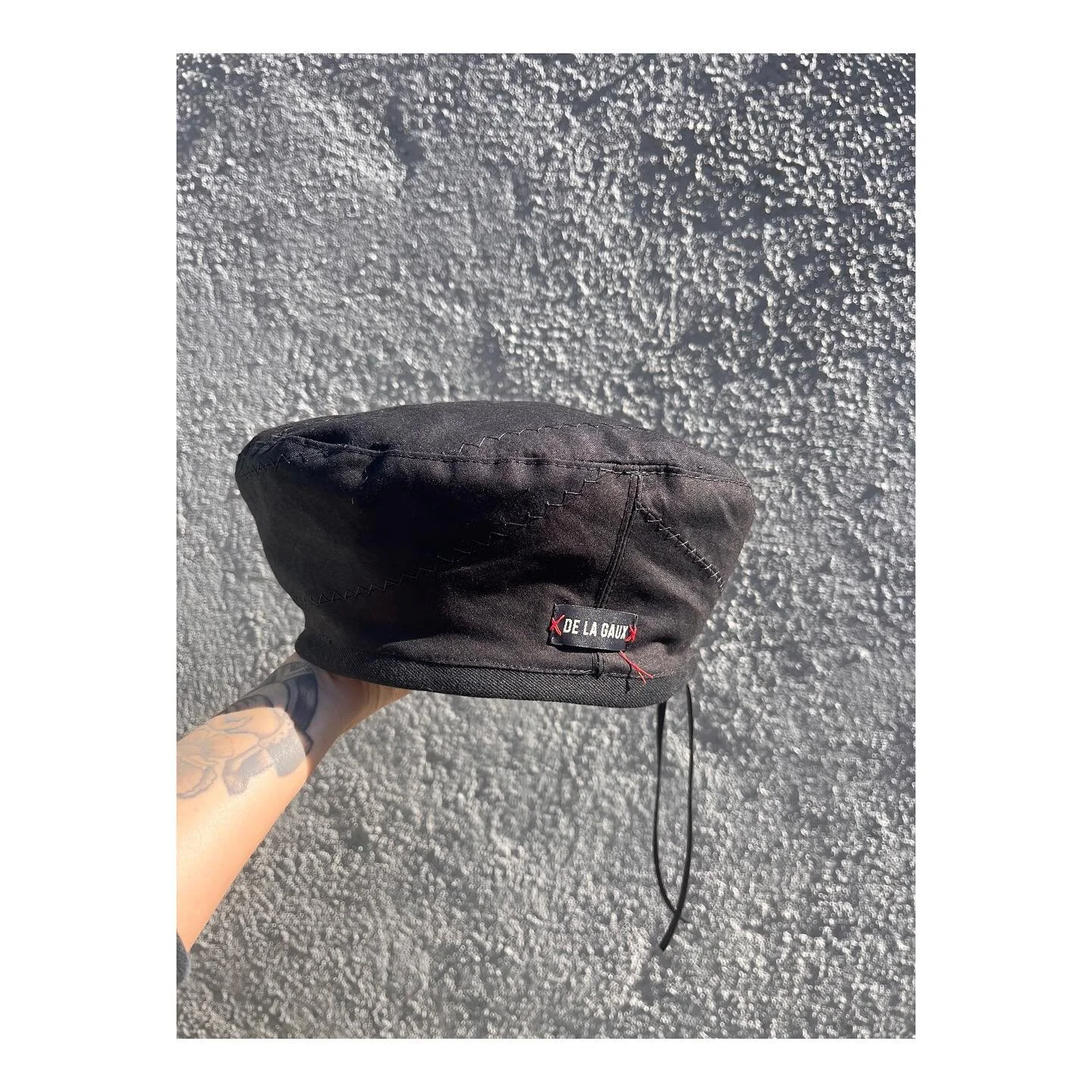 Custom Order Cotton Beret.

Made from scrap fabric. Sewn together and topped with a zig zag stitch 👌🏽 

Band is made from upcycled black levis denim with stretch.

Adjustable and breathable for those sunny days ✨

Thanks for takin a peek 👀 

#dela