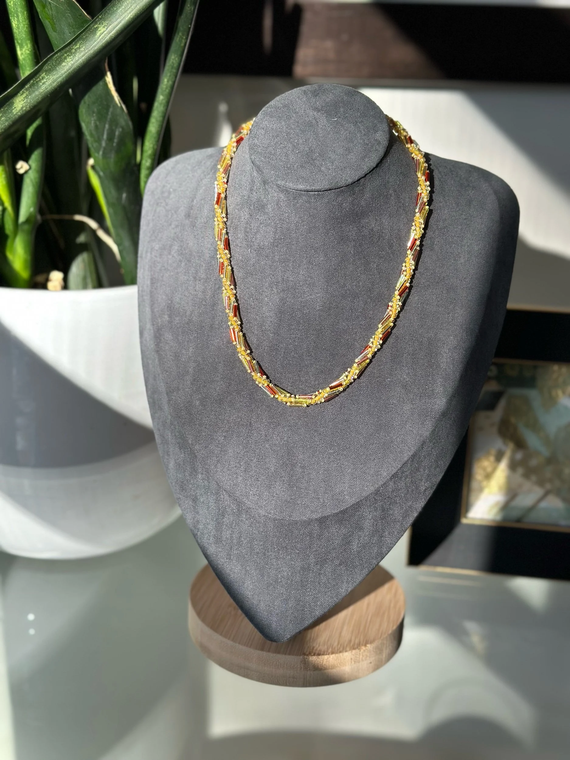 No. 012, Hand Beaded Rope Necklace