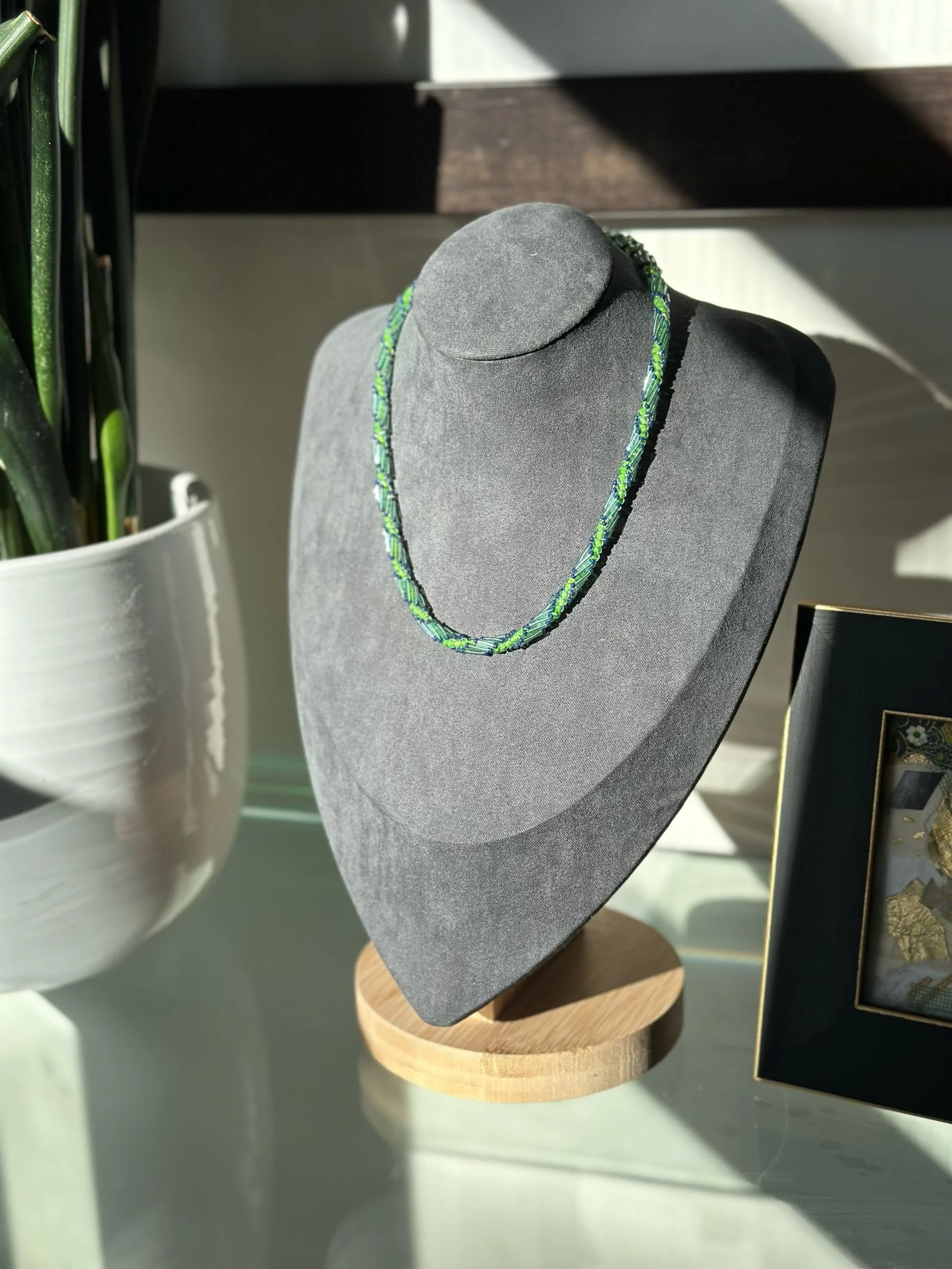 No. 015, Hand Beaded Rope Necklace