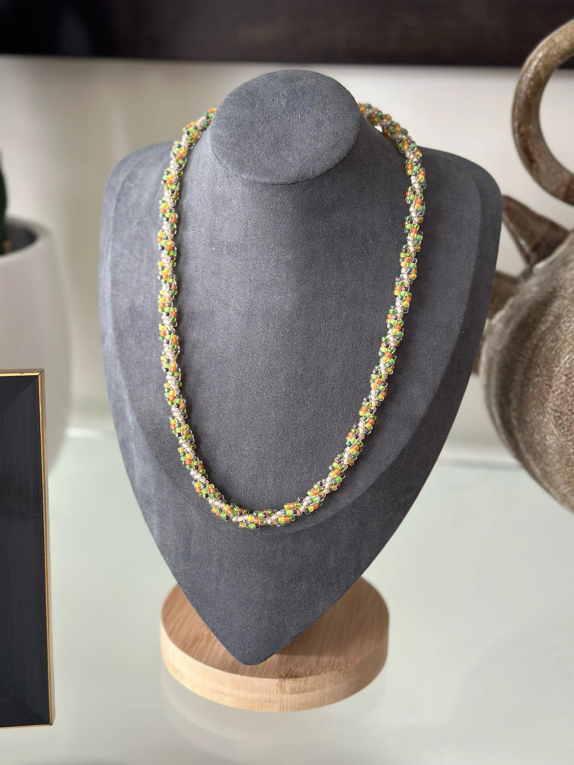 No. 019, Hand Beaded Rope Necklace