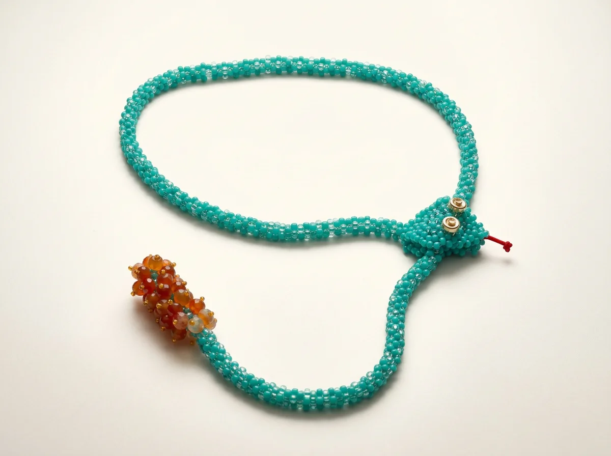 No. 003, Hand Beaded Snake Necklace