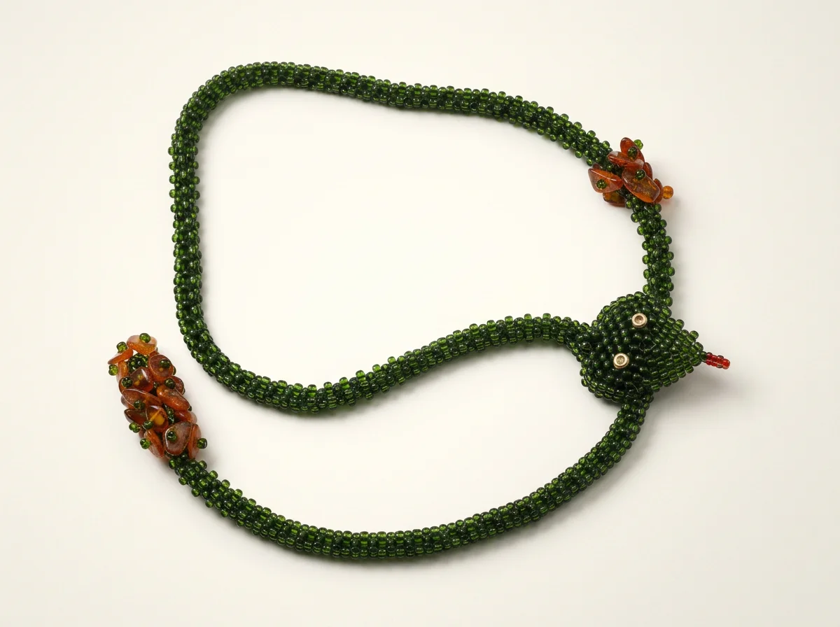 No. 001, Hand Beaded Snake Necklace