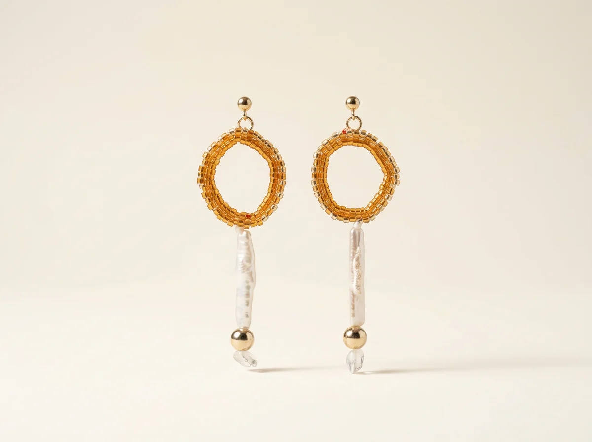 No. 005 Hand Beaded Earrings