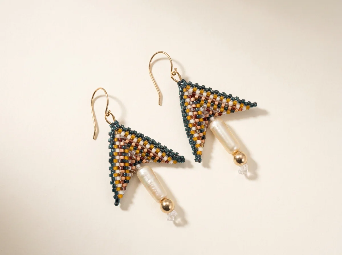 No. 008 Hand Beaded Earrings