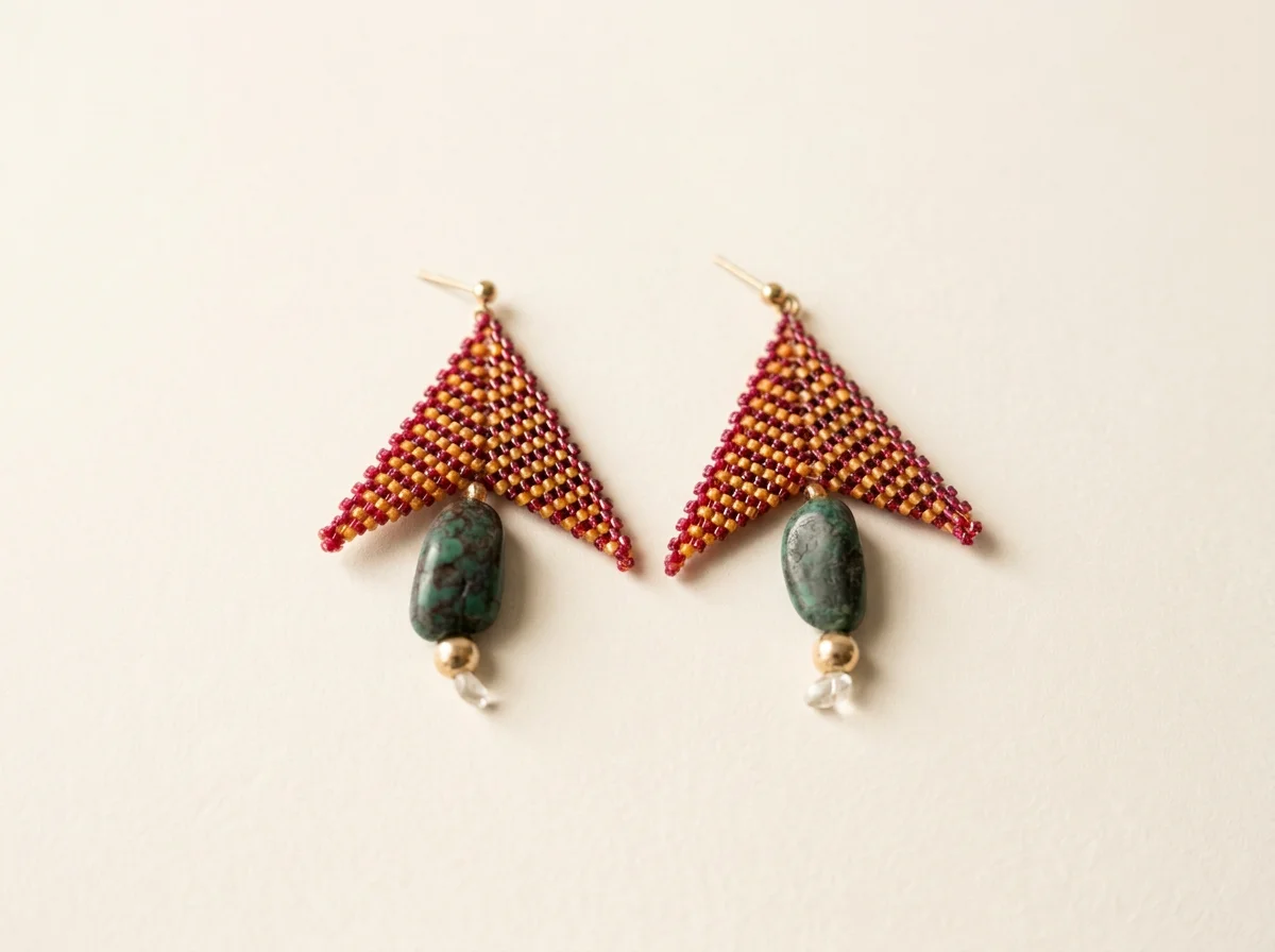 No. 006 Hand Beaded Earrings