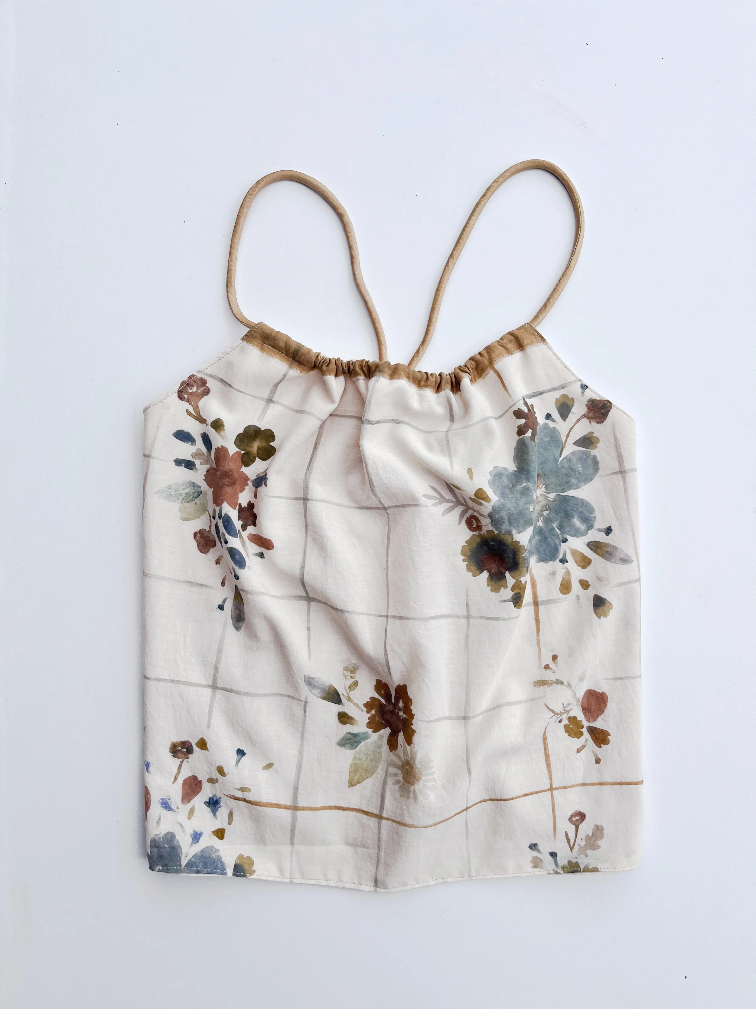 eco-printed and hand-painted