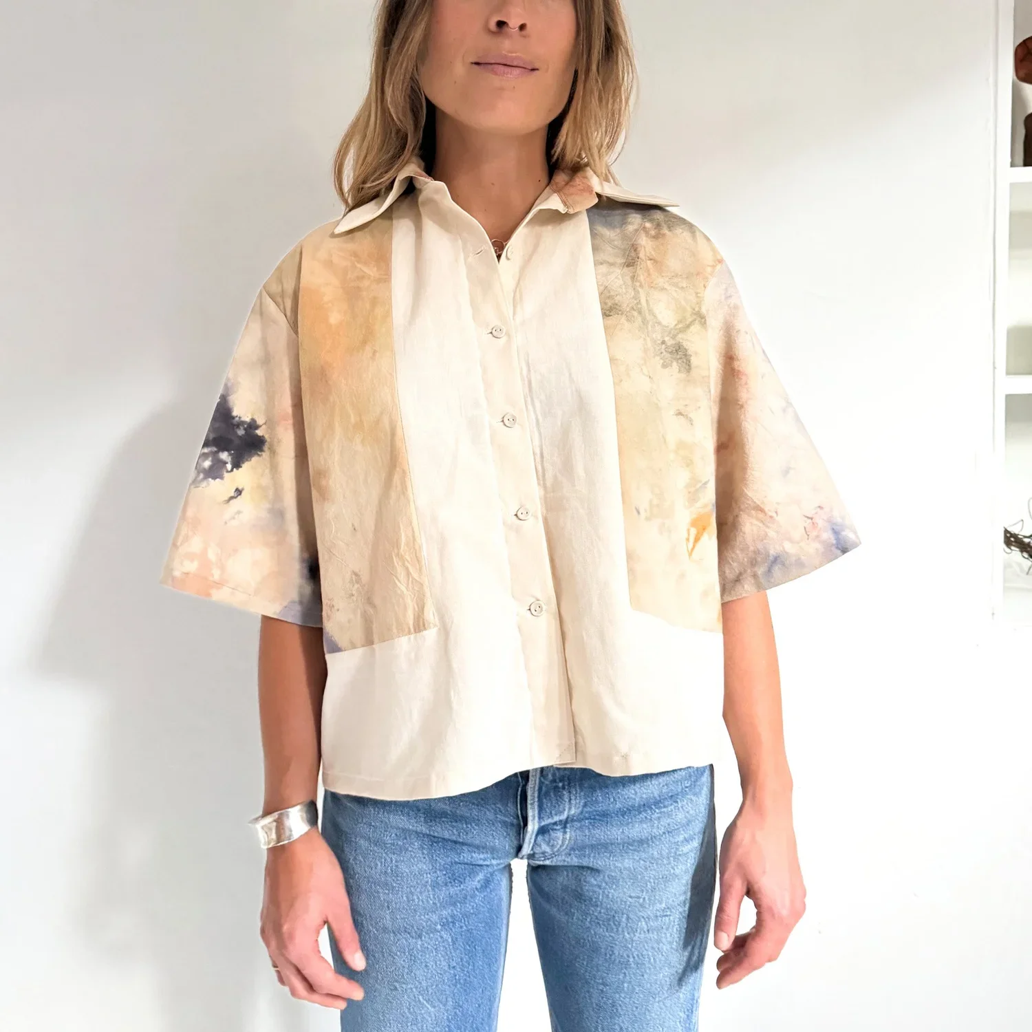 naturally dyed watercolor top for Lu Dale