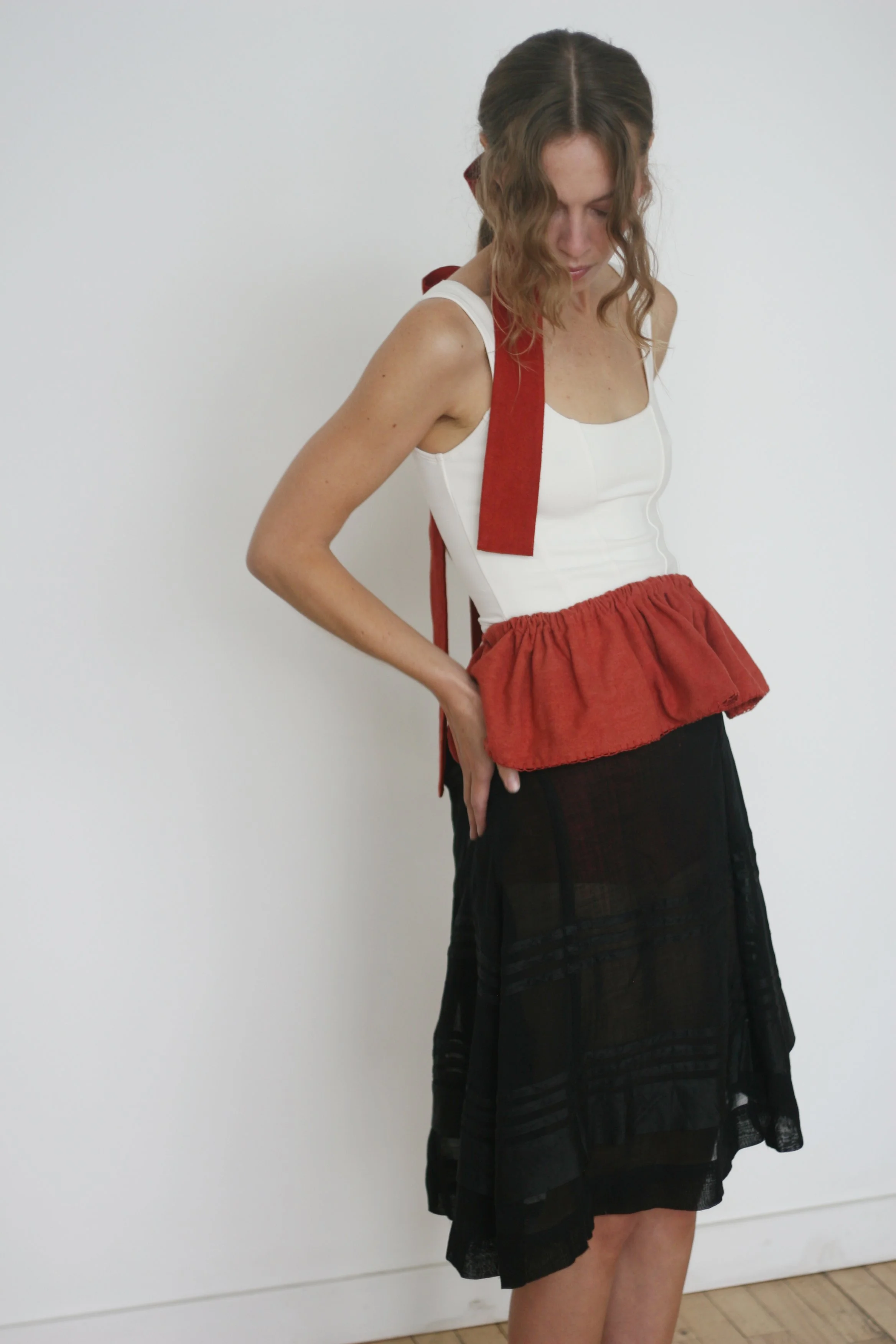 raw silk belt, naturally dyed with madder root — collab with Celeste Johnson for Parlour