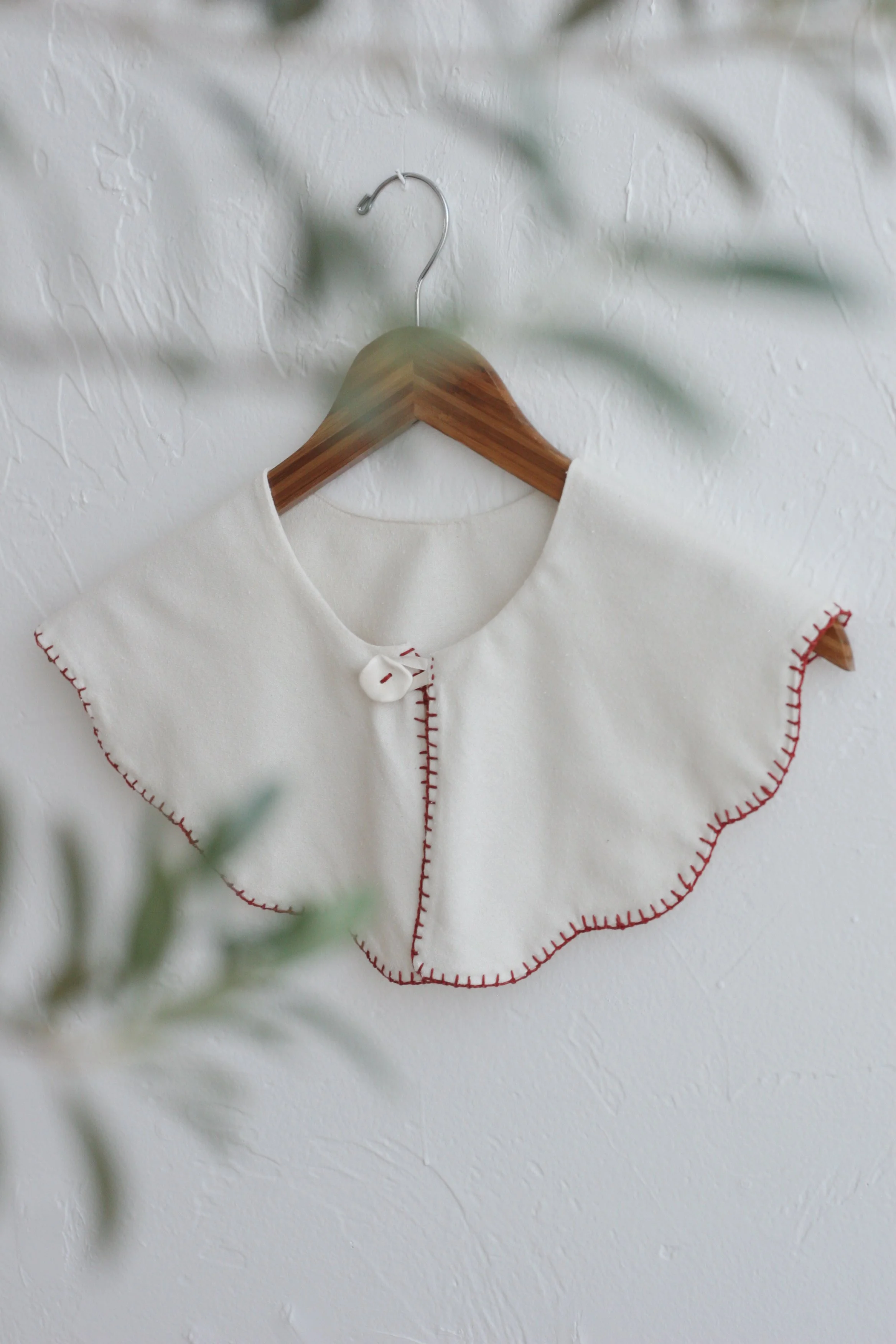 raw silk collar with naturally dyed embroidery thread — collab with Celeste Johnson for Parlour