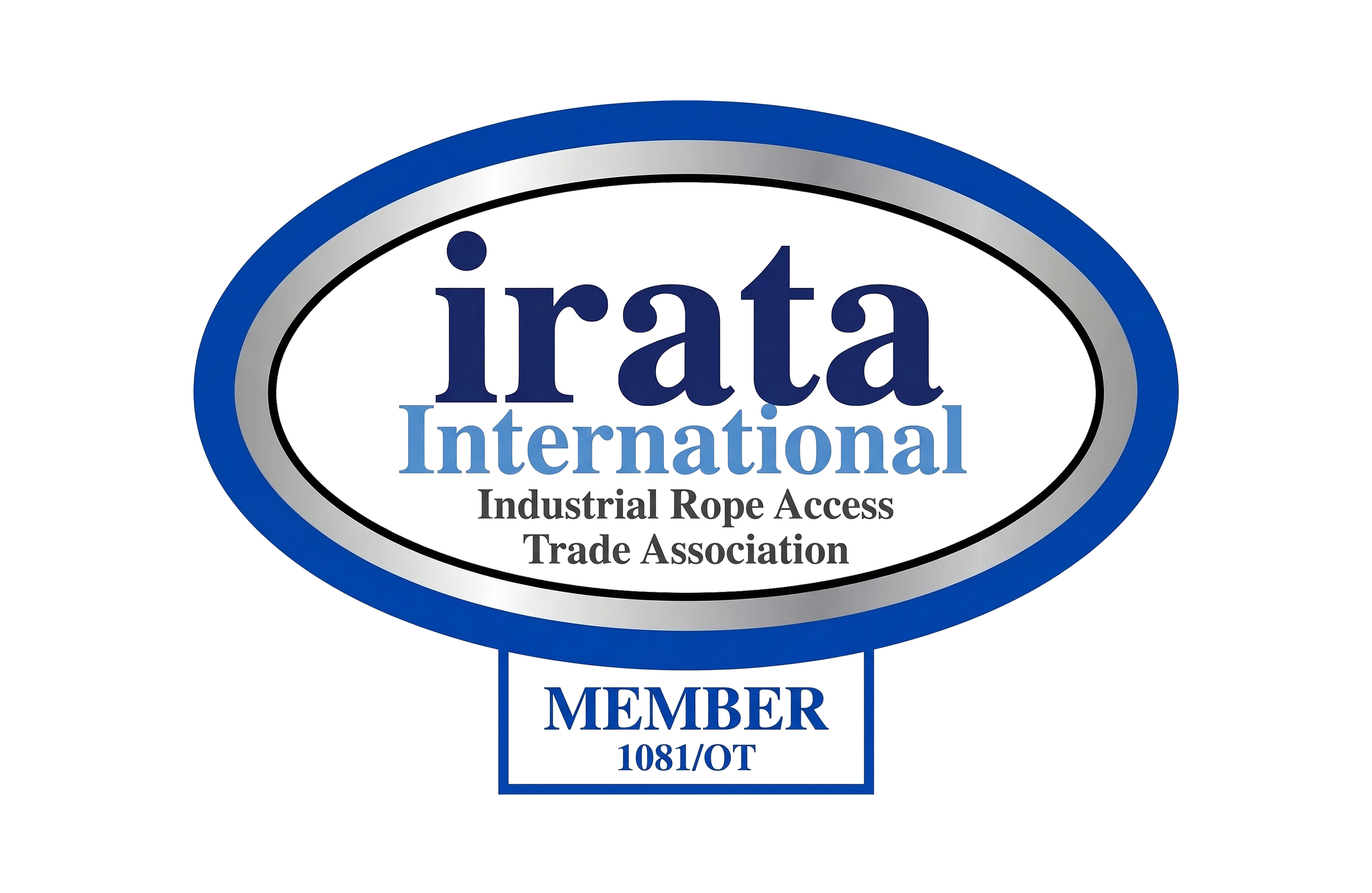IRATA International member logo, Industrial Rope Access Trade Association, APEX Rope Industries member 1081/OT