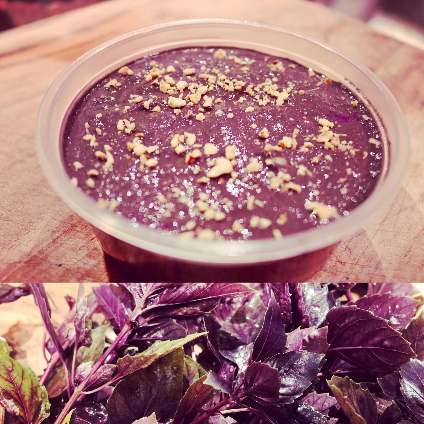 Purple Basil Pesto  With Cashew&rsquo;s Fried Garlic &amp; Honey #chefgarden #harvest #pesto