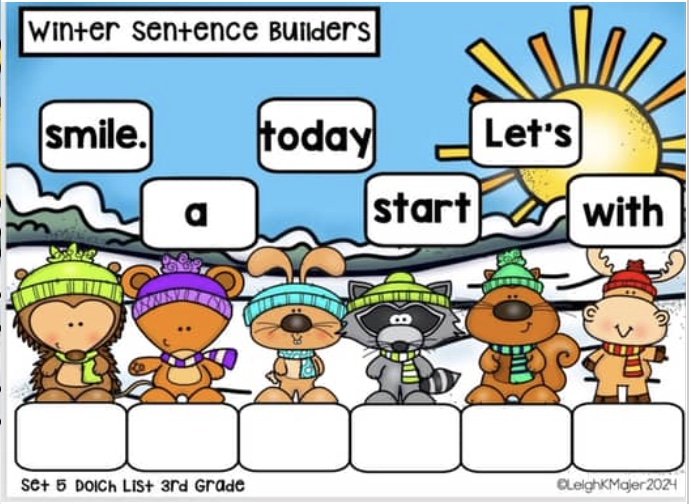 Winter Sentence Builders Dolch Sight Word List 5