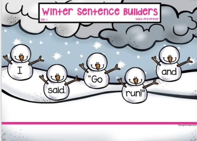 Winter Sentence Builders Set 1 Dolch Sight Words