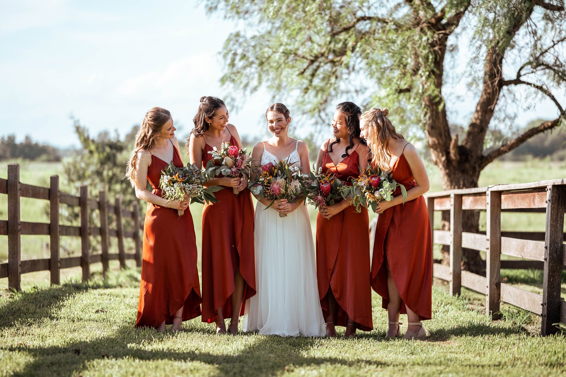 Bridal party photos at an outdoor wedding in sydney taken by a sydney wedding photographer