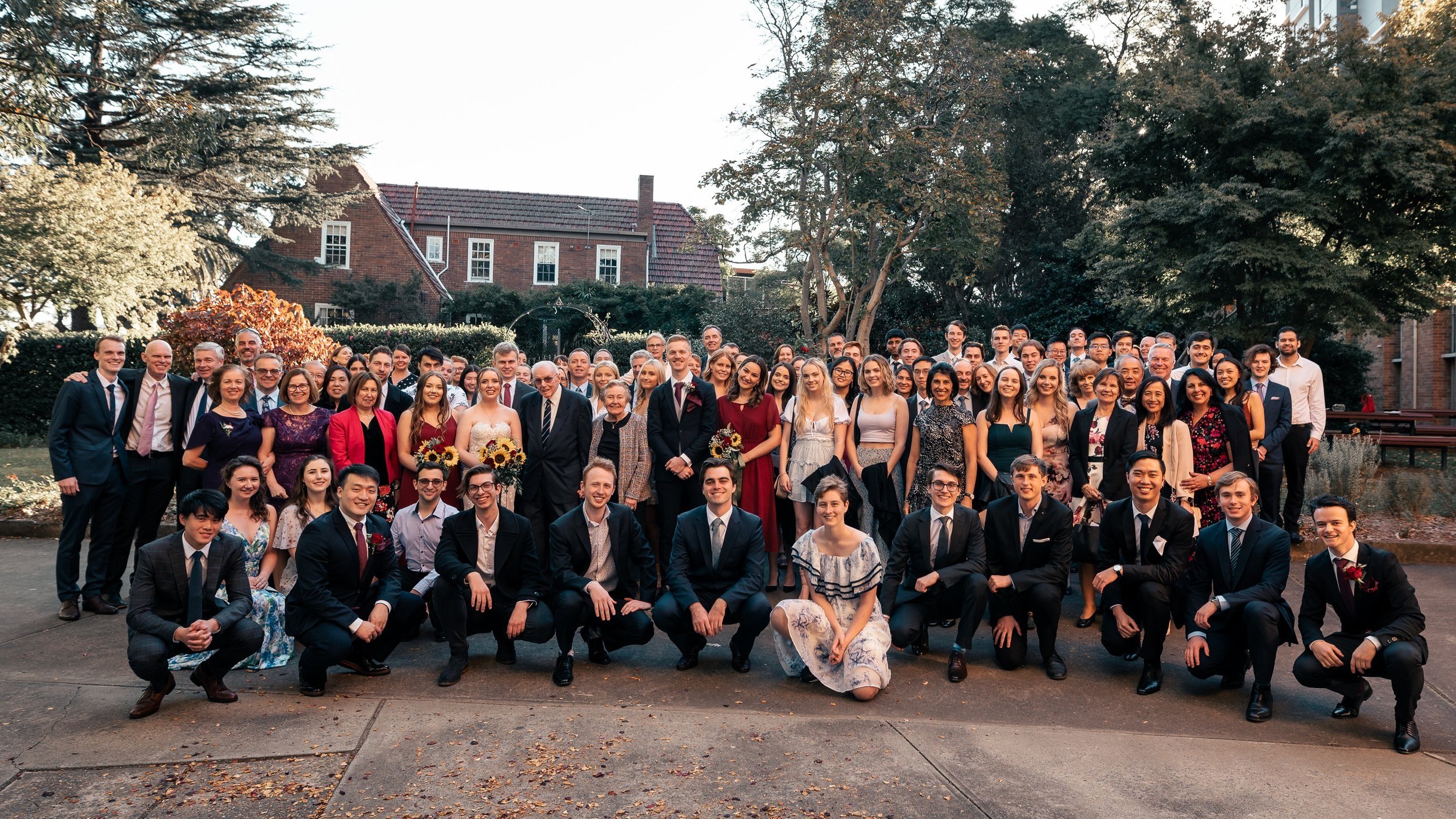 A group photo of wedding guests at a north sydney wedding taken by a sydney photographer