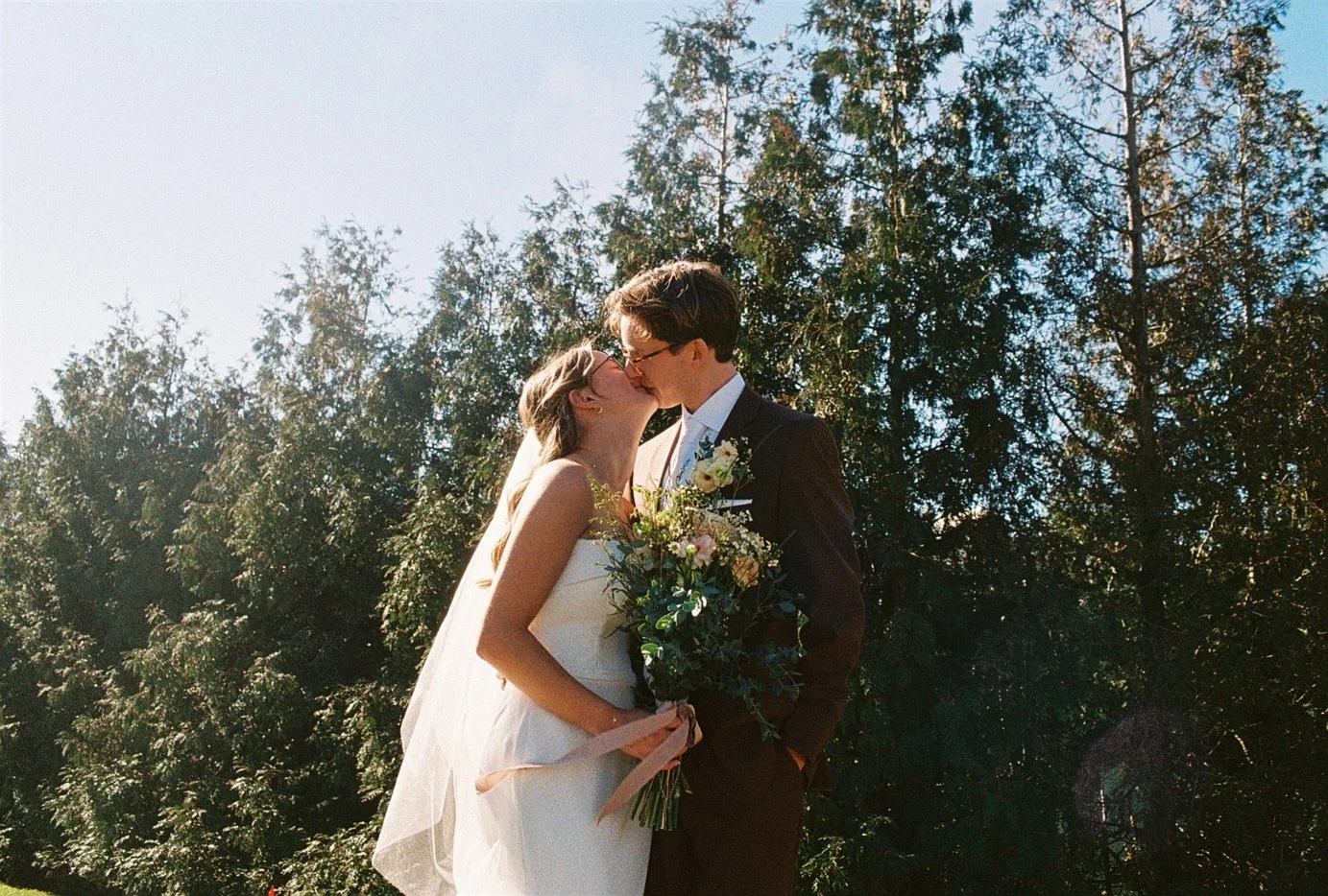 Two of our favorite photos taken on film from Creighton and Chloe&rsquo;s day 💞