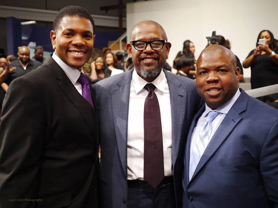 With Oscar Winning Actor Forest Whitaker and the late Bishop Alexis Thomas of Pilgrim Rest Baptist Church