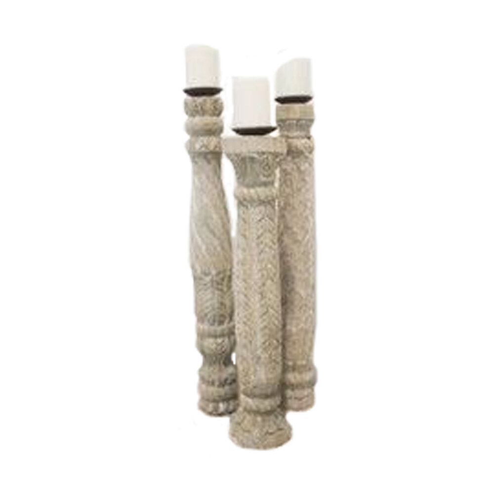 CANDLESTICK TIMBER CARVED - NATURAL - 12cmW x 66cmH.jpg