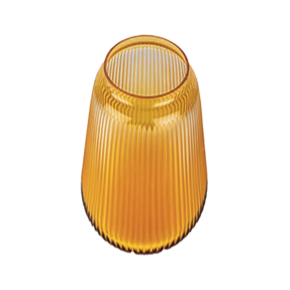 Vase Grooved Glass - Amber - Large
