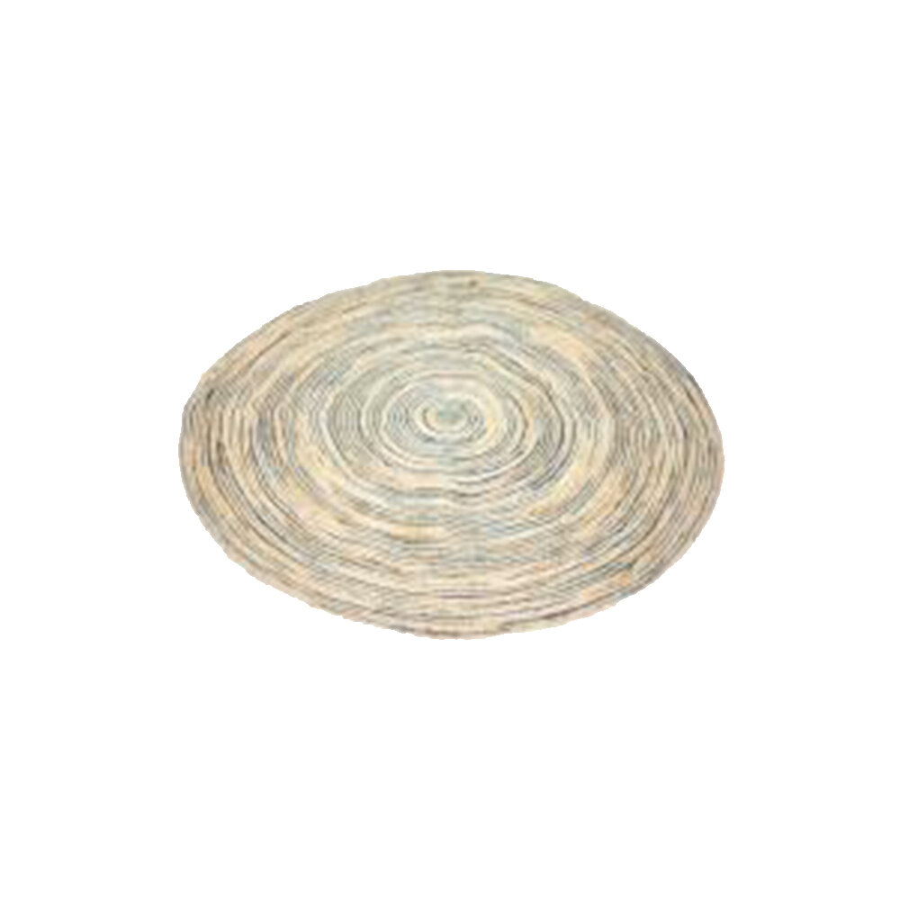 Rug Round Jute - Blue and Natural