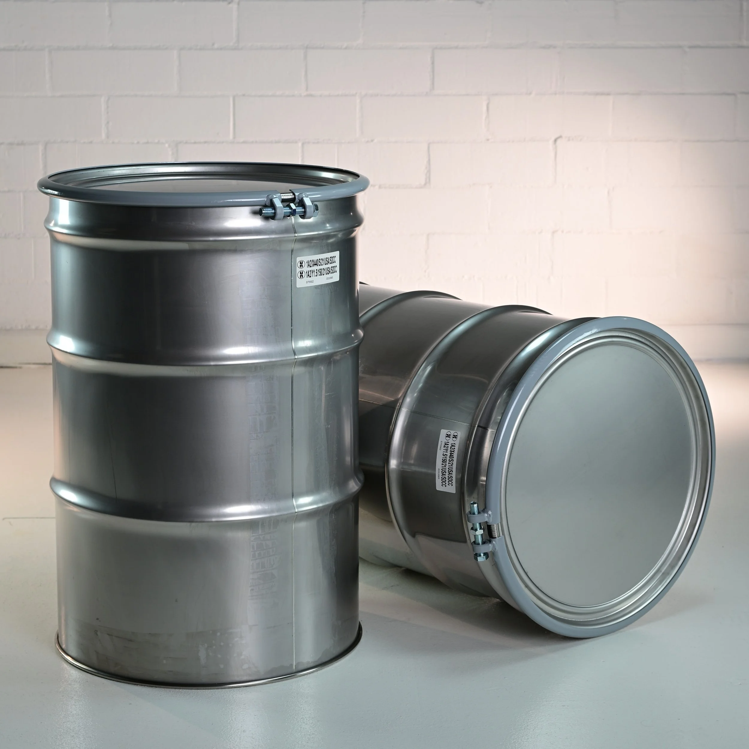 55 Gal. Stainless Steel Drum - Open Head 1A2/X440/S - 1A2/Y1.5/150