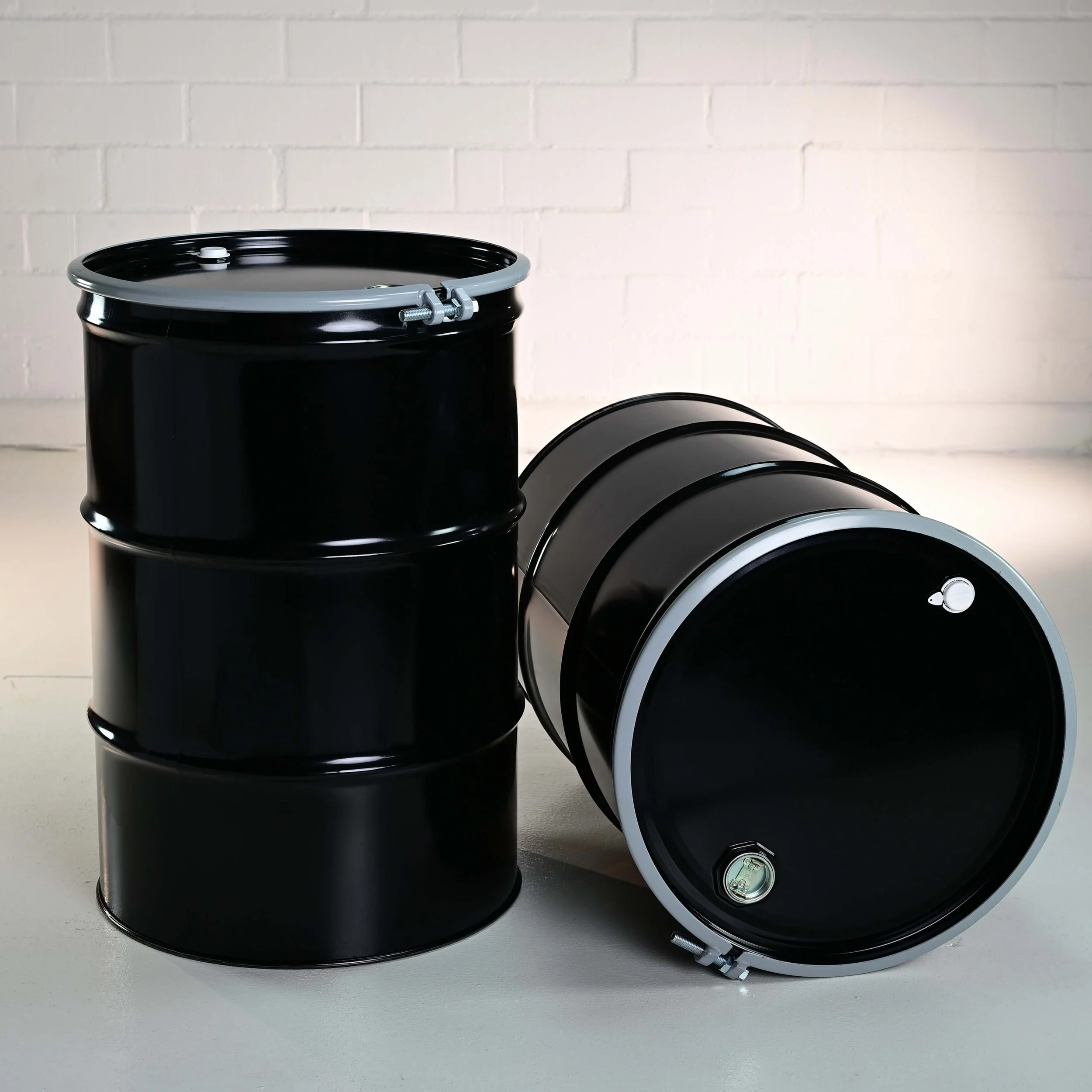 55 Gal. Carbon Steel Drum - Open Head w/ Bungs