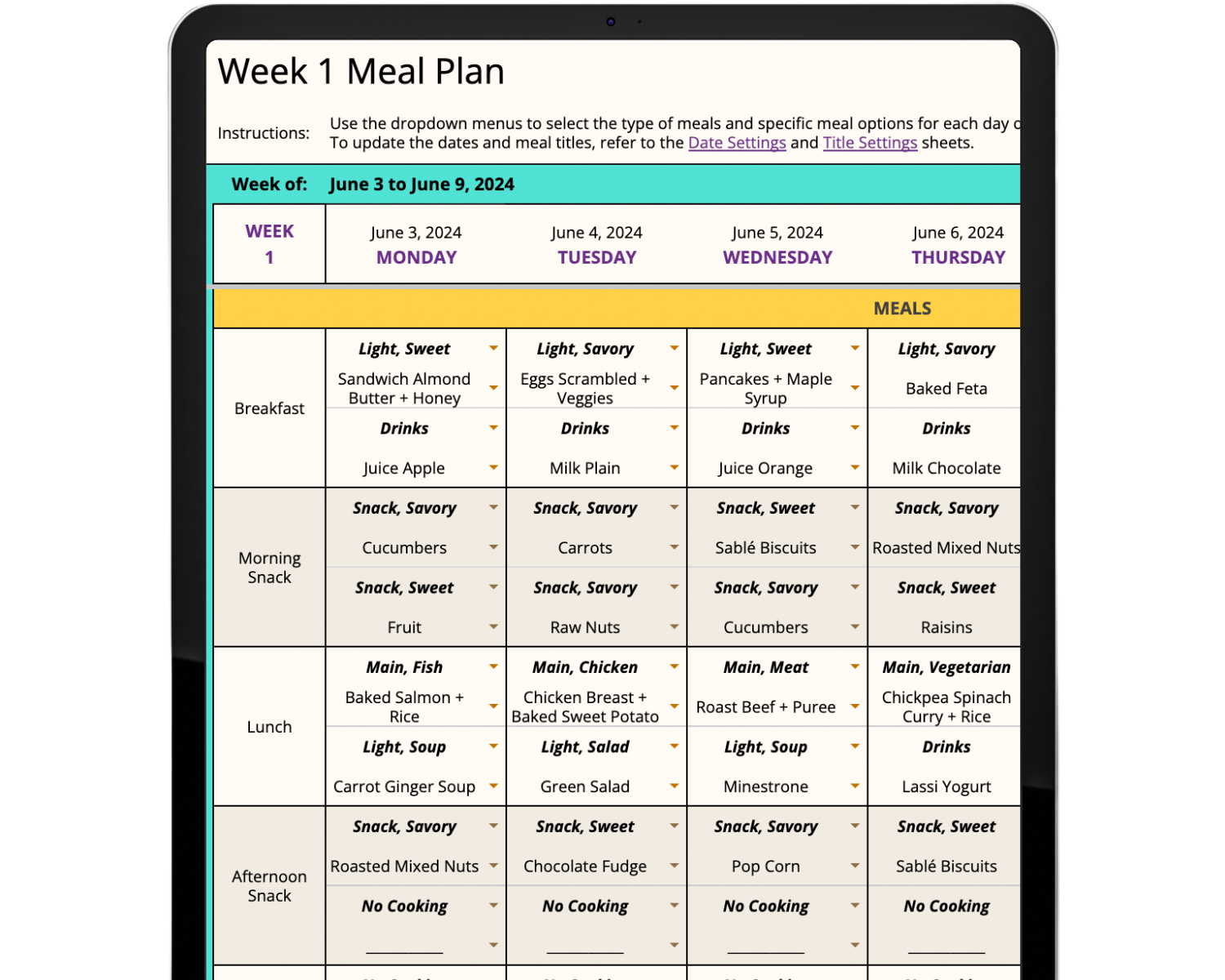 Healthy Meal Planner | Being Magnolia
