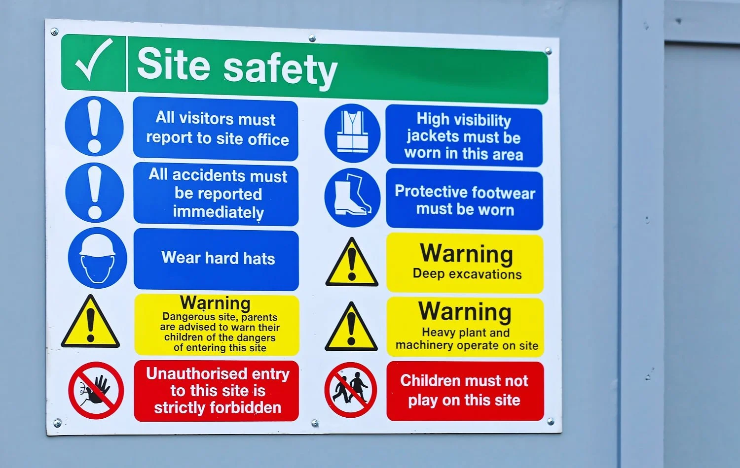 Site Safety Boards Printing Construction Site Boards Signs Base