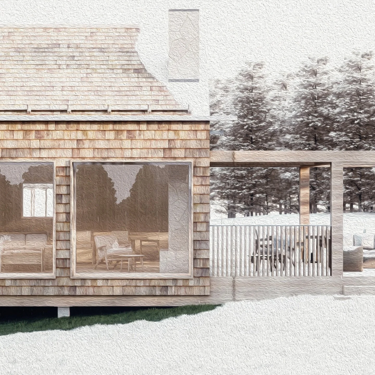 Our design for a new fj&auml;llstuga - or mountain cabin - in the ski and outdoor activity hub of T&auml;nndalen. 

We aimed to create architecture which &lsquo;belong&rsquo; in its place. Here we referenced traditional building forms, characteristic