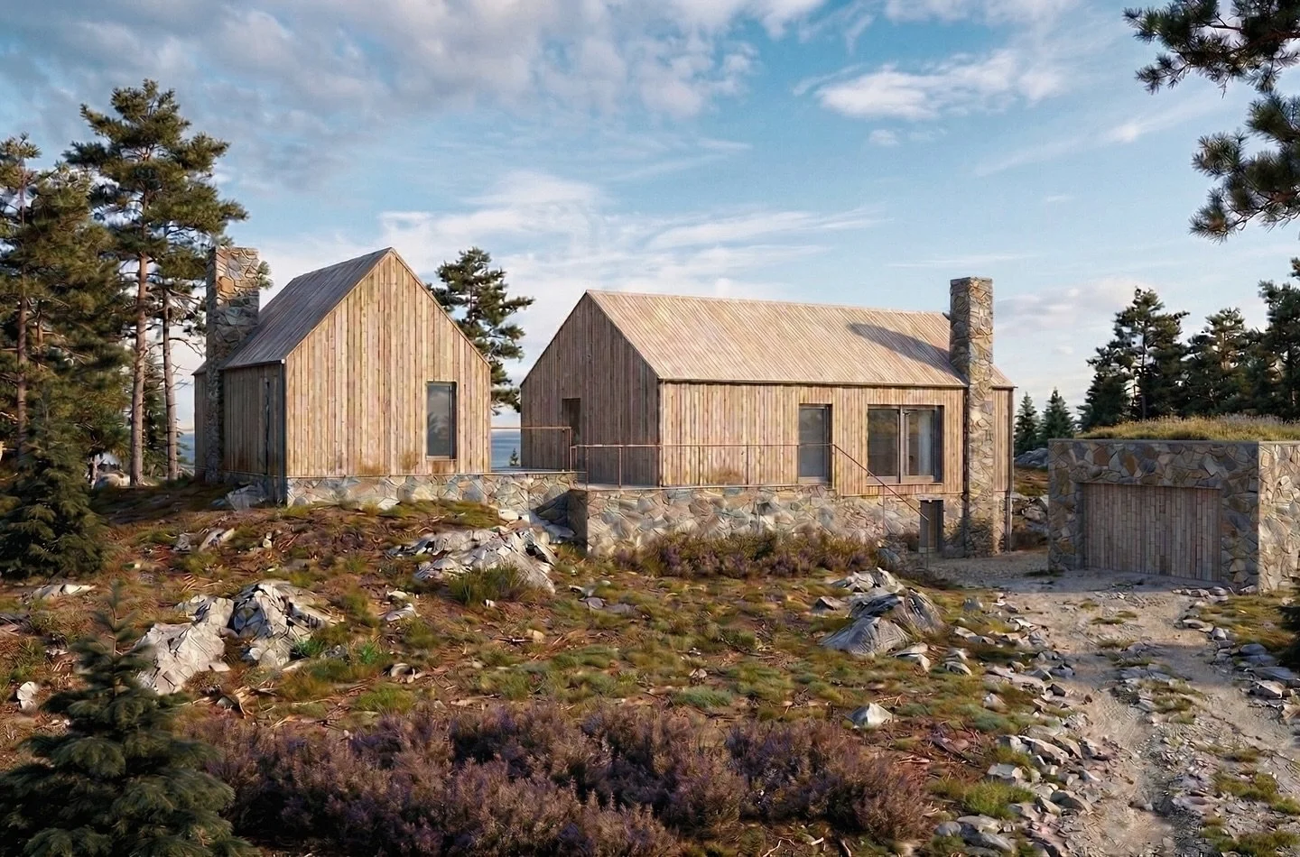 New fritidshus &amp; g&auml;sthus on the island of V&auml;dd&ouml;, Norrt&auml;lje.

A beautiful archipelago strandtomt location, and a discerning client brief, called for sensitive architecture which was at one with the landscape. 

Did we deliver? 