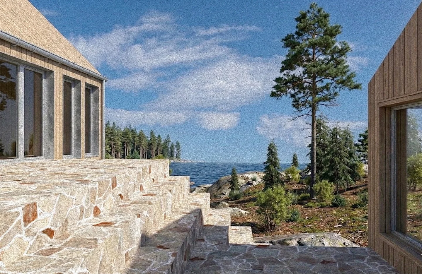 New fritidshus &amp; g&auml;sthus on the island of V&auml;dd&ouml;, Norrt&auml;lje.

A beautiful archipelago strandtomt location, and a discerning client brief, called for sensitive architecture which was at one with the landscape. 

Did we deliver? 