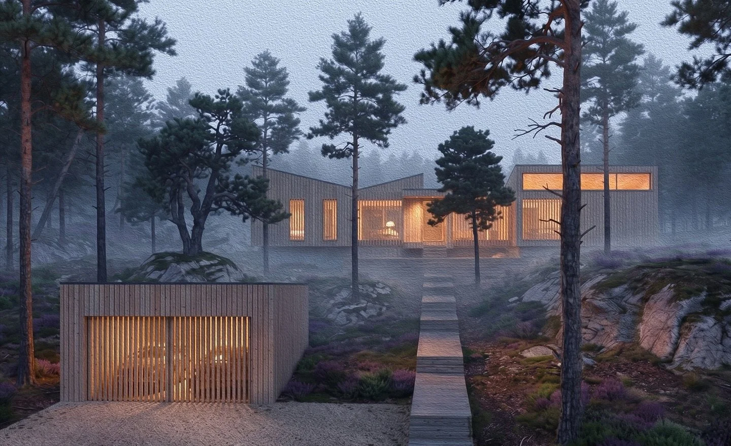 In our latest bespoke villa concept we employed irregular building forms, natural timber and green roofs to ease the relationship between building and landscape.

We believe true luxury lies in creating homes that don&rsquo;t impose on their environm