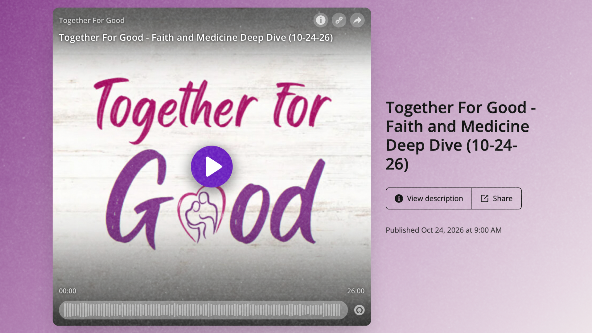 TOGETHER FOR GOOD