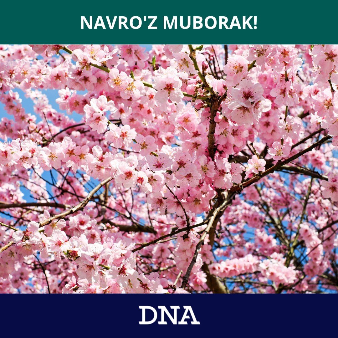 Navro'z Muborak!

The DNA team wishes you a joyous start to spring. 🌸🌸🌸
---
DNА jamoasi sizni bahor boshlanishi bilan tabriklaydi. 🌸🌸🌸
---
Команда DNA поздравляет вас с началом весны. 🌸🌸🌸