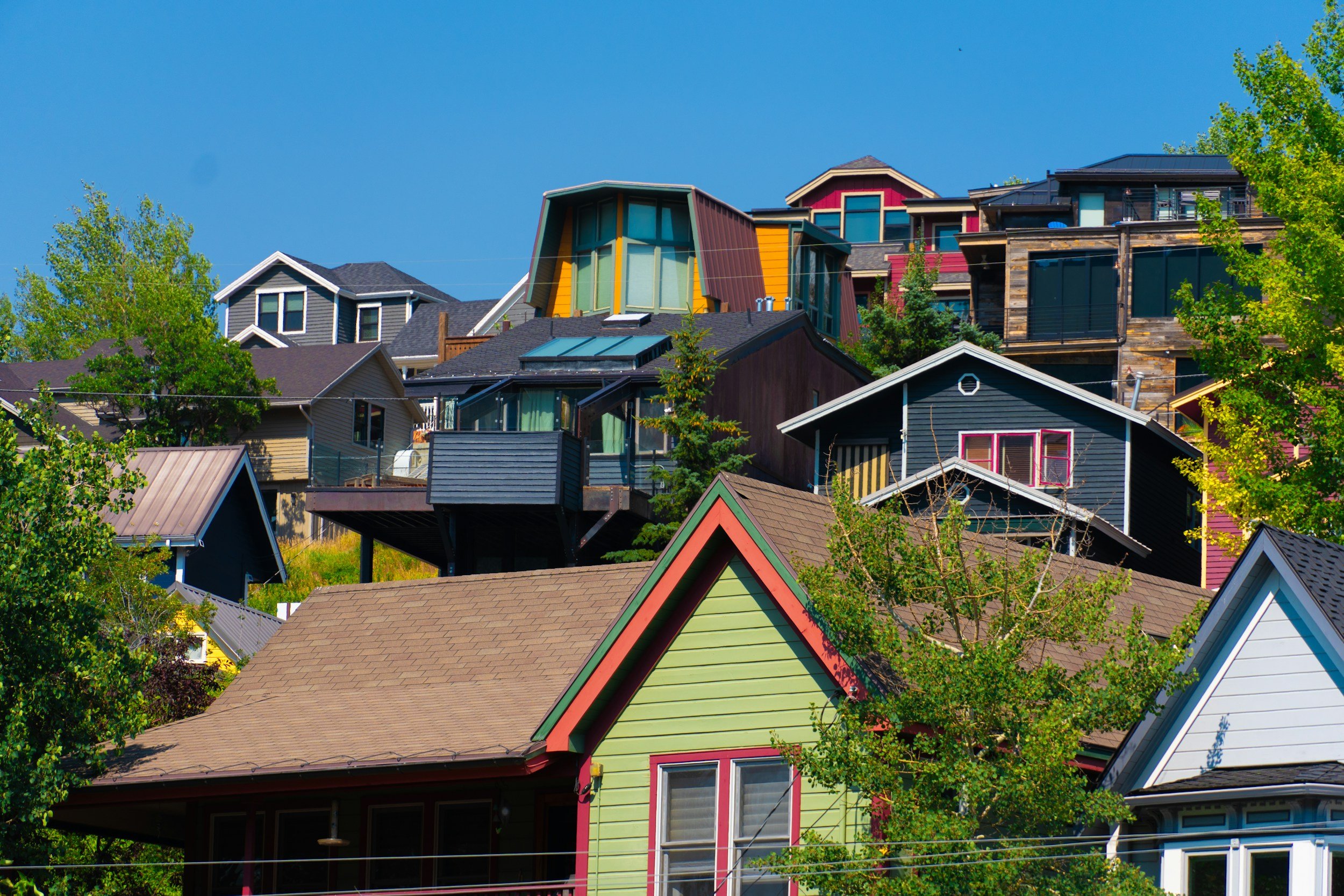 Densely packed Park City homes