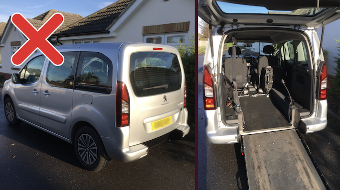 Peugeot Partner wheelchair accessible vehicle showing a lowered floor WAV conversion