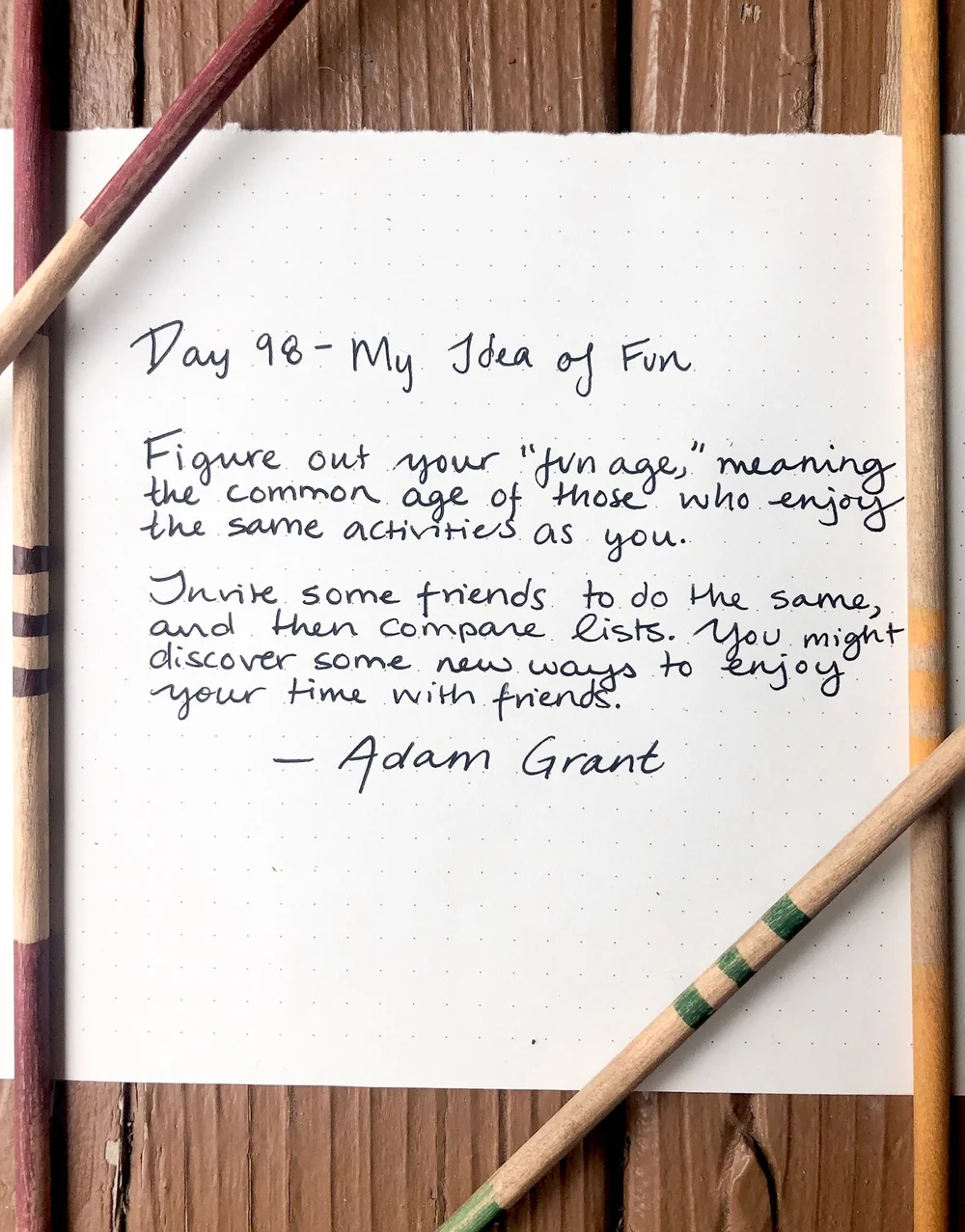 98. My Idea of Fun – Adam Grant | The Isolation Journals