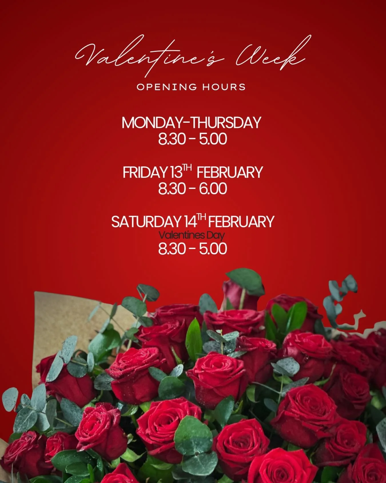 &hearts;️VALENTINES WEEK OPENING HOURS&hearts;️