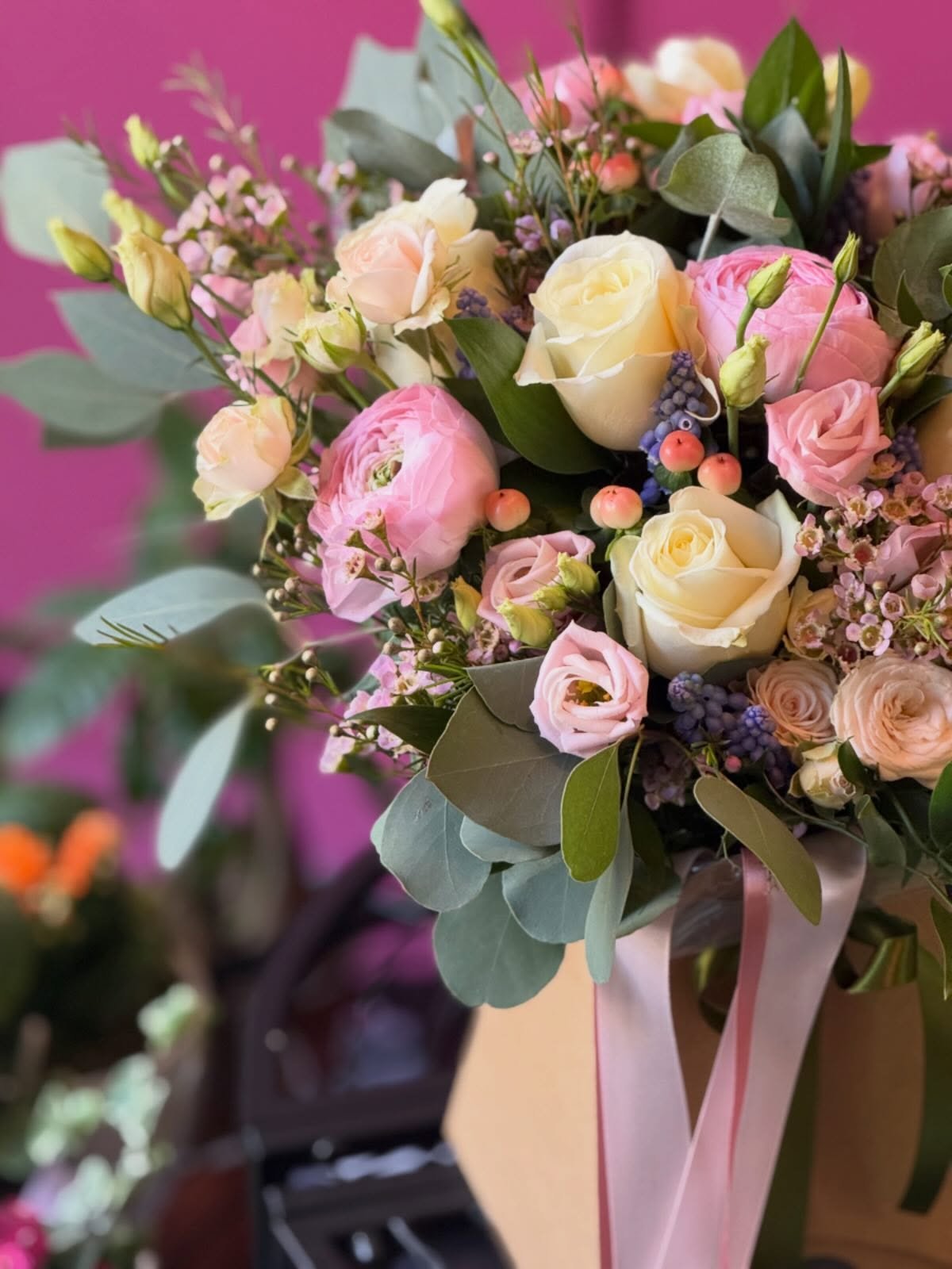 Soft romance in bloom 💐✨

I had the absolute joy of creating this dreamy wedding bouquet over the weekend &mdash; a delicate mix of blush pinks, creamy whites, and fresh greenery, finished with flowing silk ribbons for that timeless, elegant touch.
