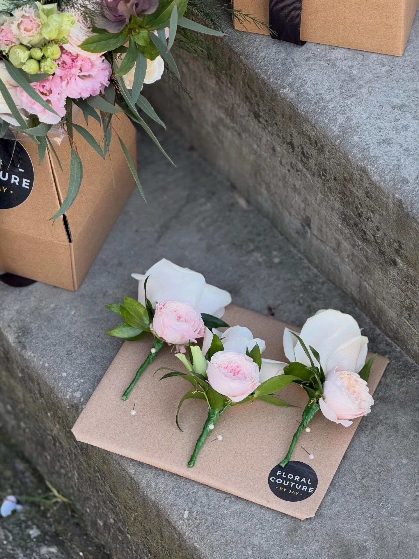 Soft, timeless, and thoughtfully crafted 🌿

These men&rsquo;s buttonholes were designed to complement the romance of the day &mdash; delicate blush garden roses, fresh greenery, and a touch of elegance in every detail. The perfect finishing touch fo