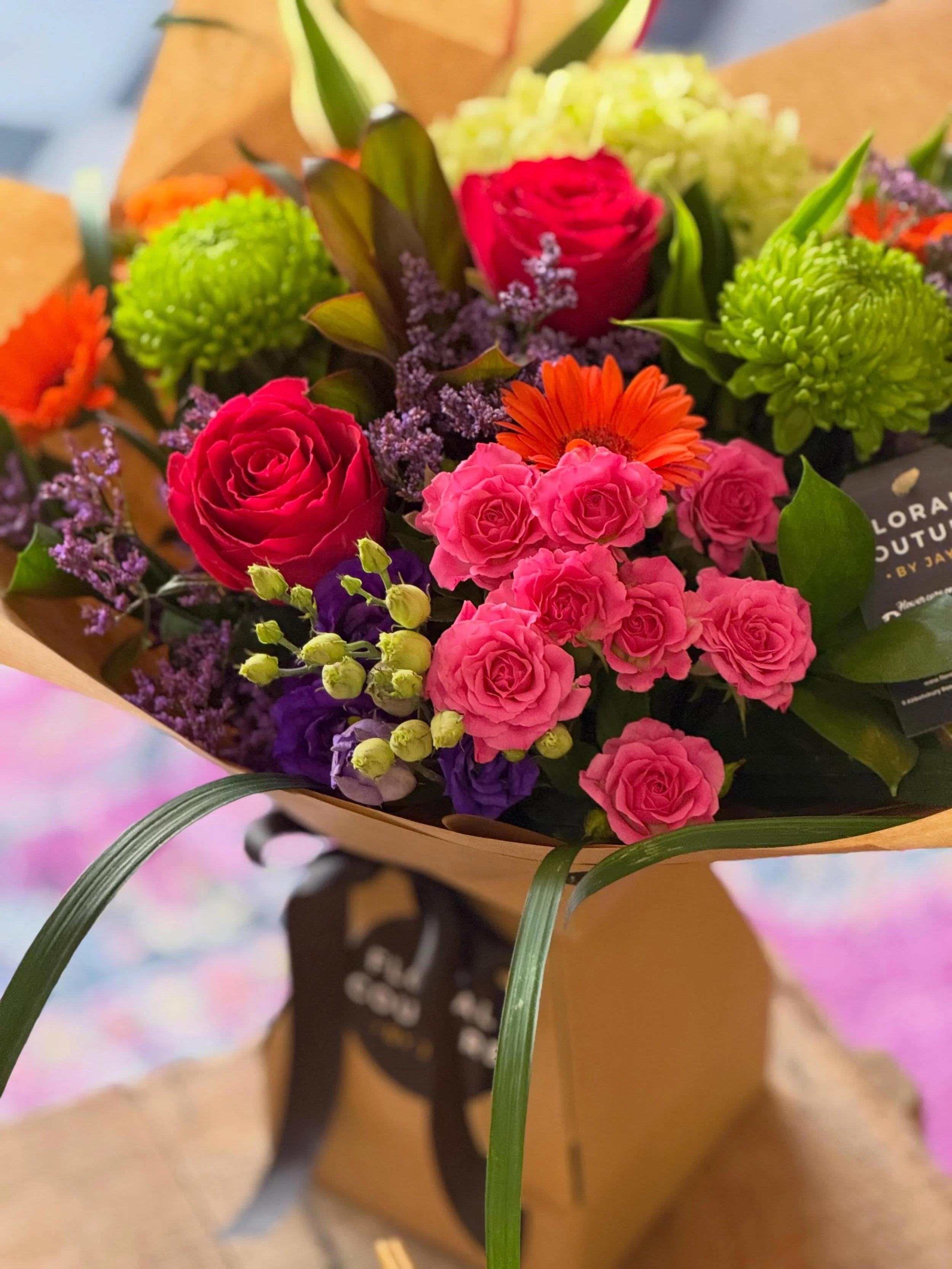✨ Bright Blooms + Birthday Vibes✨

Celebrate their special day with a stunning handcrafted bouquet from Floral Couture by Jay 🌸💖

This vibrant arrangement features a mix of premium roses, seasonal blooms, and lush greenery &mdash; perfectly paired 