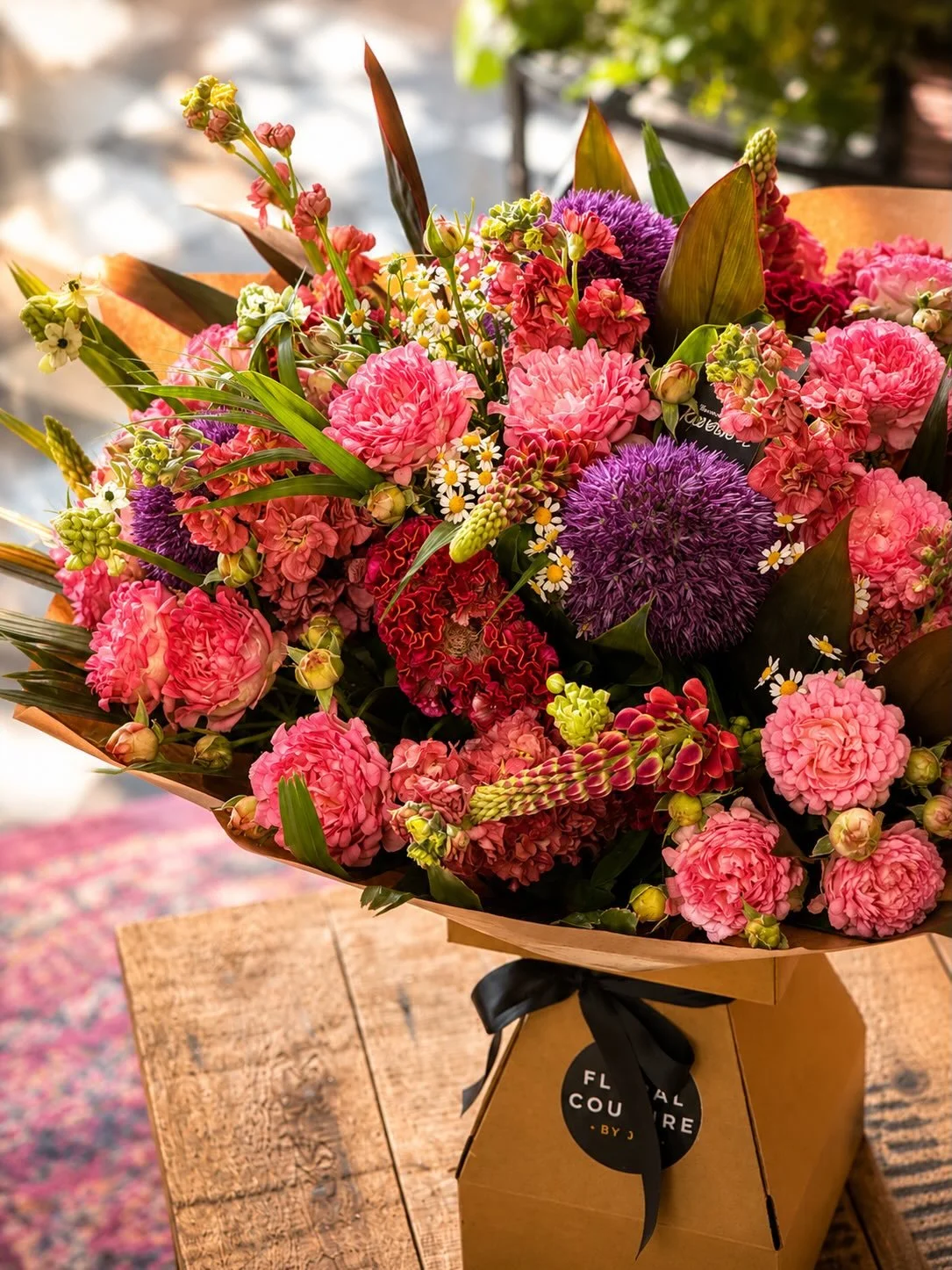 Big, bold, and blooming 🌸✨

This luxe bouquet is all about texture, colour, and statement blooms &mdash; designed to turn heads and make someone feel truly special. From the rich pink tones to the dreamy purple alliums, every stem was carefully chos