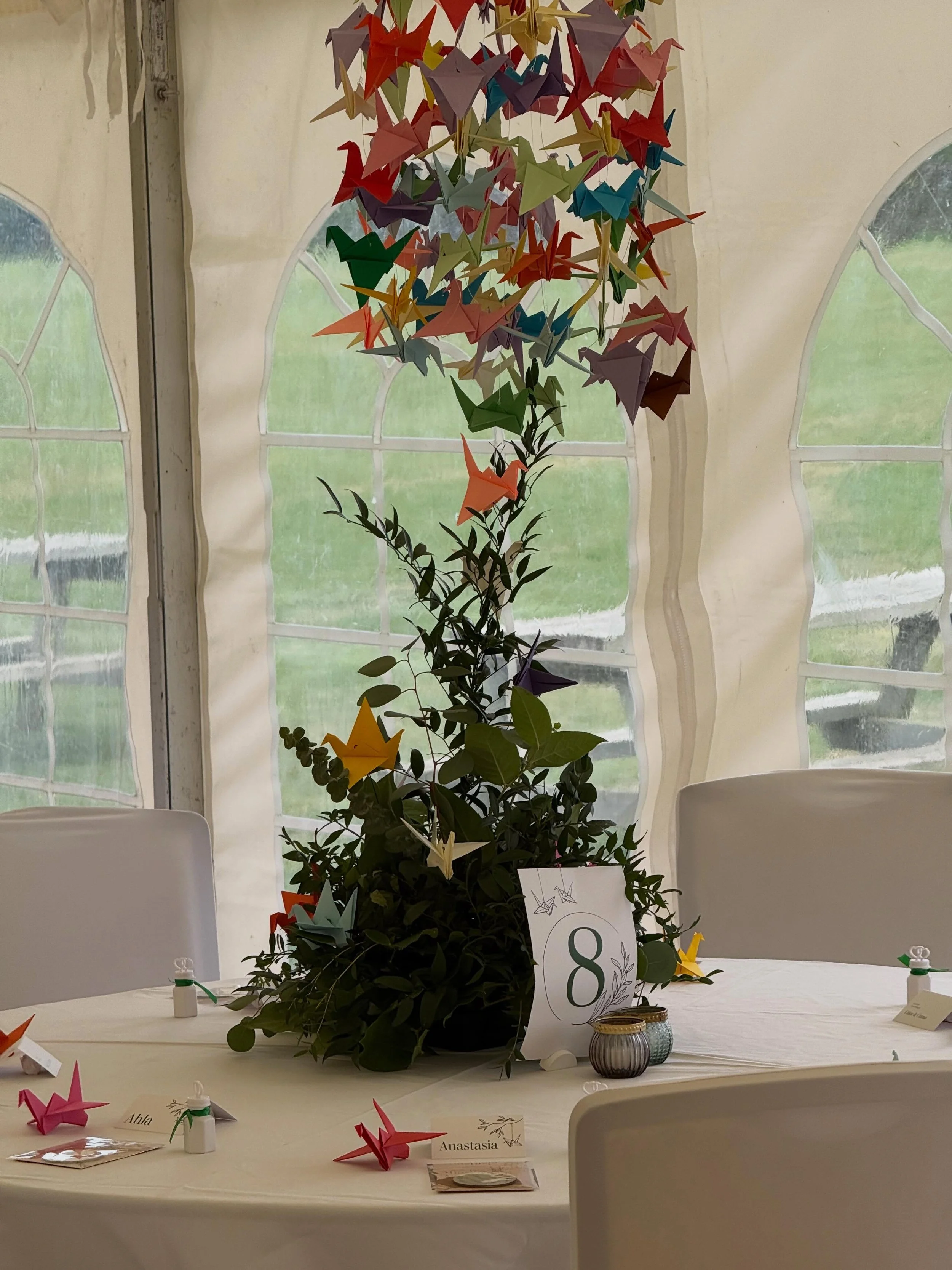 A wedding detail we&rsquo;ll never forget ✨🕊️

Our lovely couple spent months hand-folding hundreds of colourful origami cranes, each one symbolising love, hope, and happiness for their future together. We were honoured to weave these meaningful cre