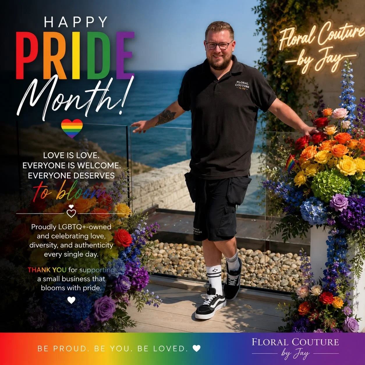 🌈 Happy Pride Month from Floral Couture by Jay 🌈

Pride Month is especially meaningful to me, not only as the owner of Floral Couture by Jay, but as a proud member of the LGBTQ+ community.

Pride is about celebrating love, authenticity, courage, an