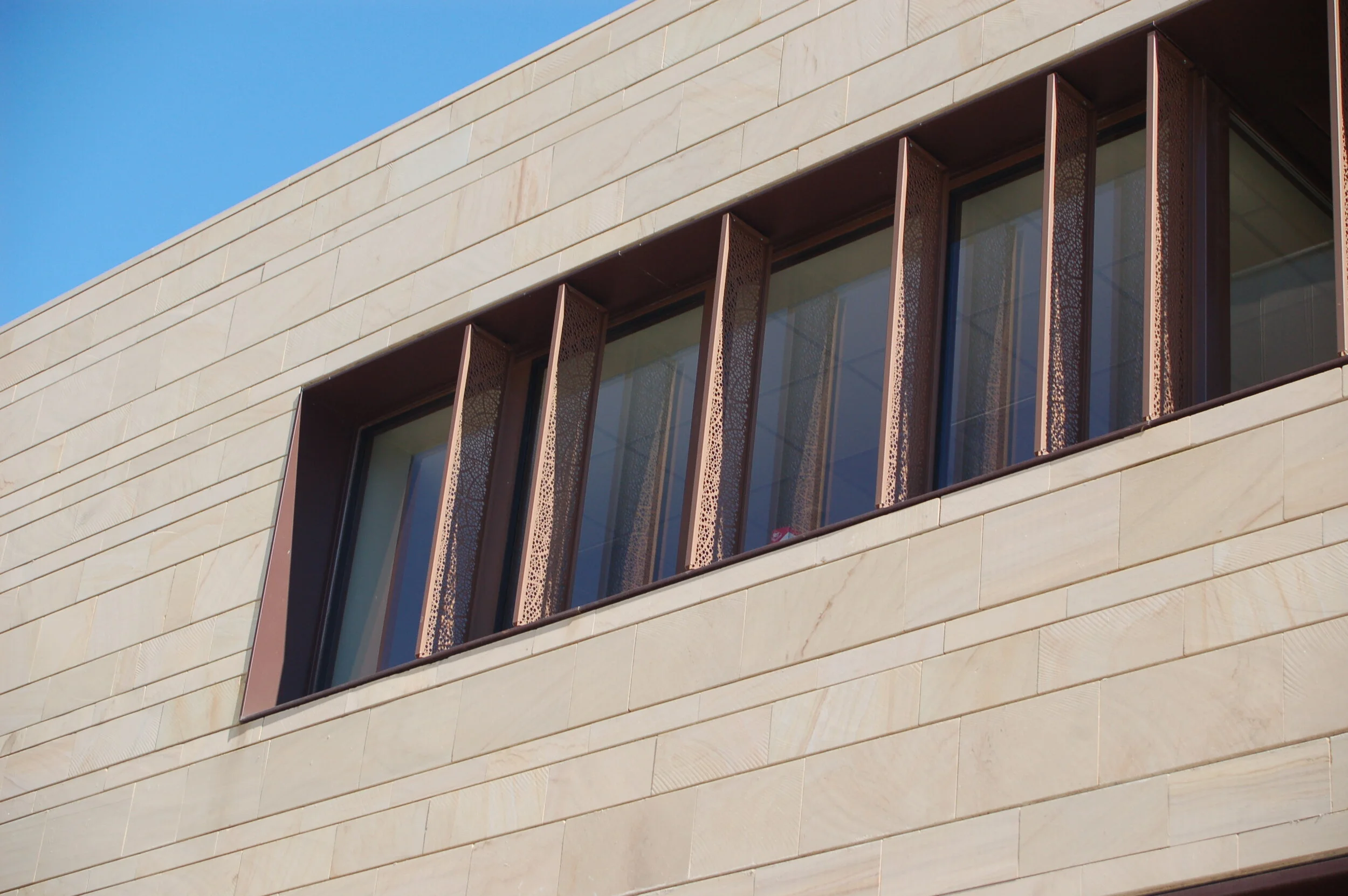 Détail de la façade de l'extension