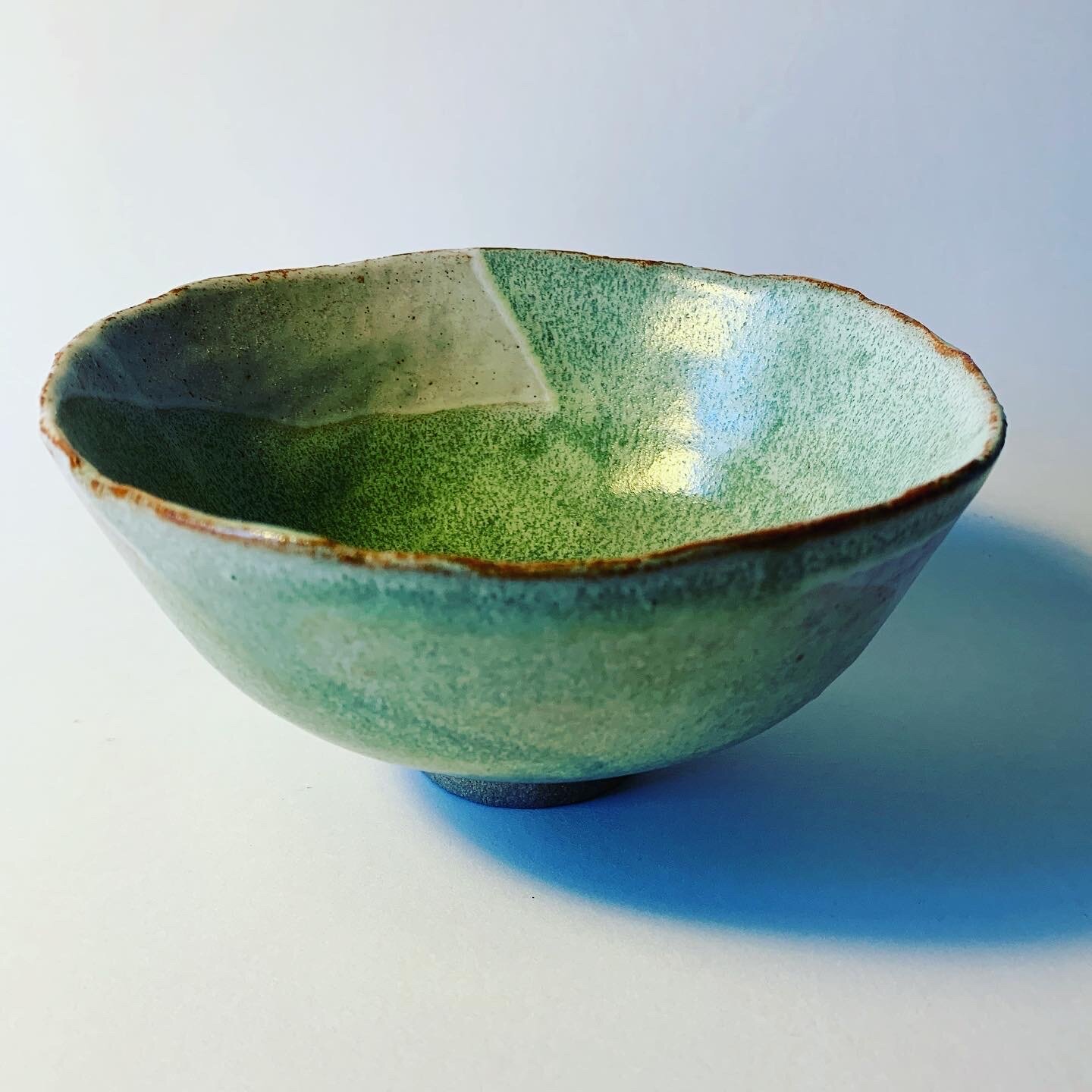 Seagreen bowl. Glazed. Stoneware.