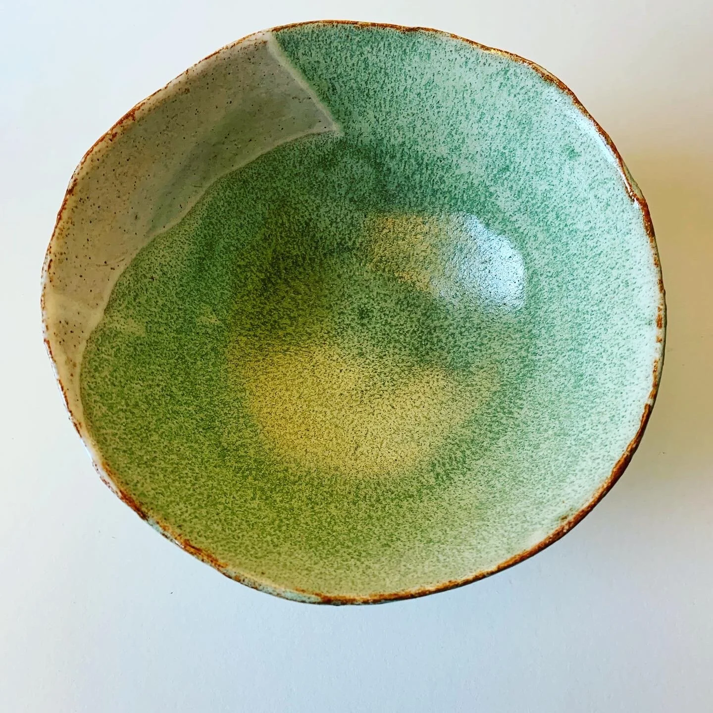 Seagreen bowl. Glazed. Stoneware.