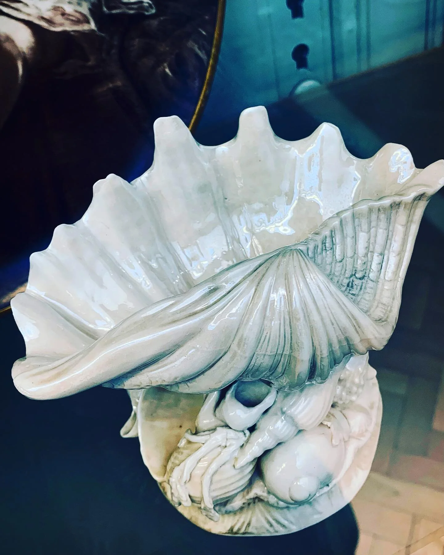 Sweetmeat dish, 1868, Porcelain with iridescent glaze.