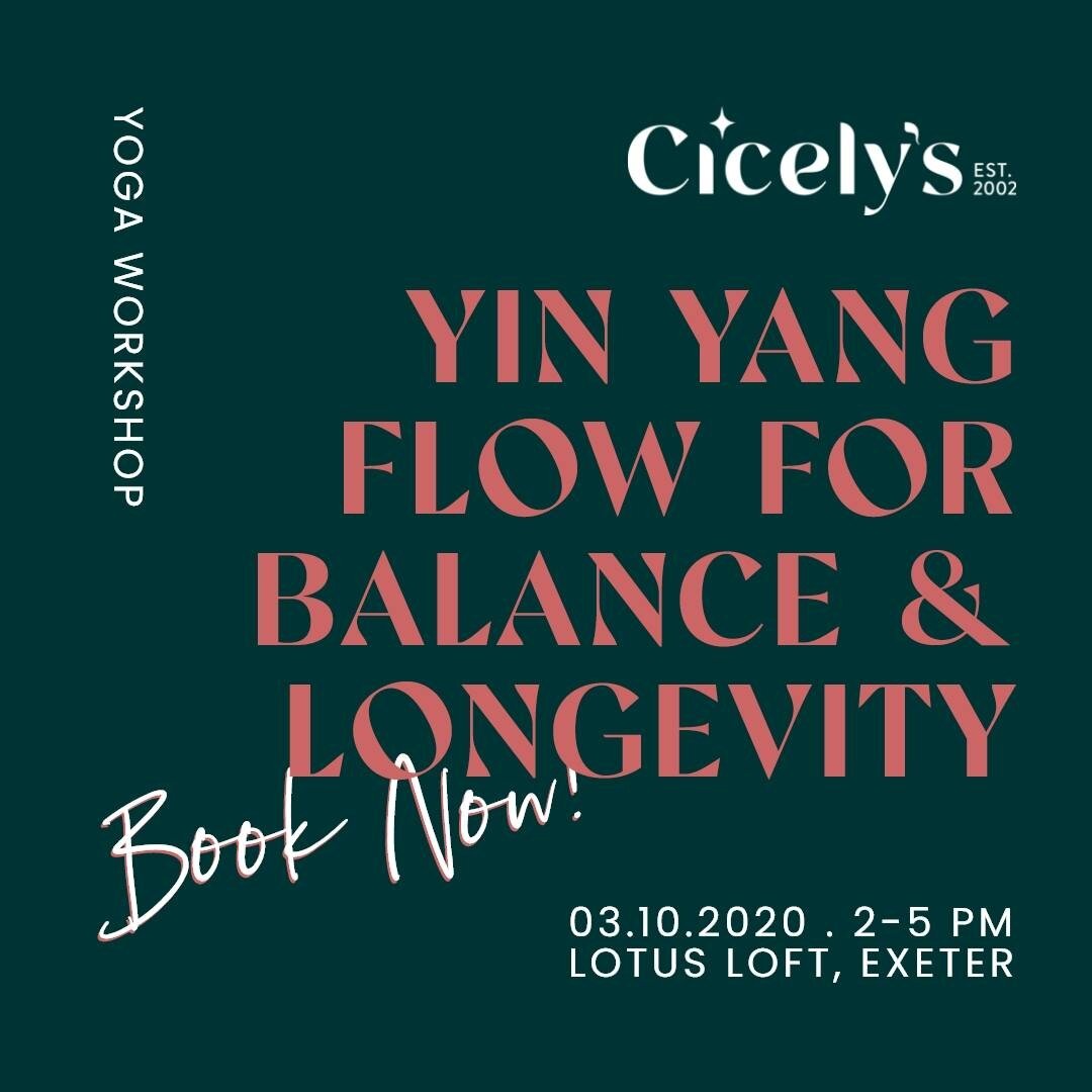 I'm Very Excited For This Upcoming Yoga Workshop! 🤎✨
Yin Yang Flow For Balance &amp; Longevity!!! 
✨
Therapeutic practice through Yin/ Yang Flow. In this Yoga workshop you are going to be tapping into the MIng Men point. In TCM Ming Men is call &quo